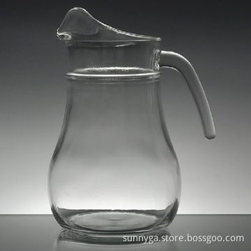 Glass Pitcher with Inner Wave Patterns, 103mm Bottom Diameter and 1.3L Capacity
